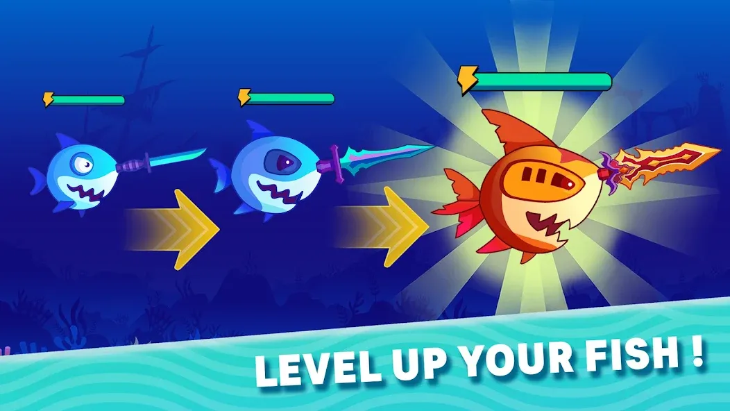 Sword Shark.io - Hungry Shark [МОД: Меню, Бесконечные монеты и Открытые уровни] Screenshot 3