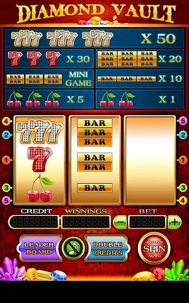 Diamond Vault Slots - Vegas (Бриллиантовые ячейки слотов) [МОД: Много монет, Открытые уровни и Мега MOD] Screenshot 1