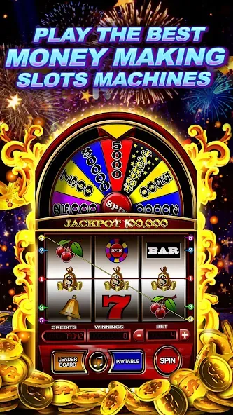 Money Wheel Slot Machine Game (Мани Вил Слот Машине Гейм) [MOD: Все разблокировано] - Скриншот 1