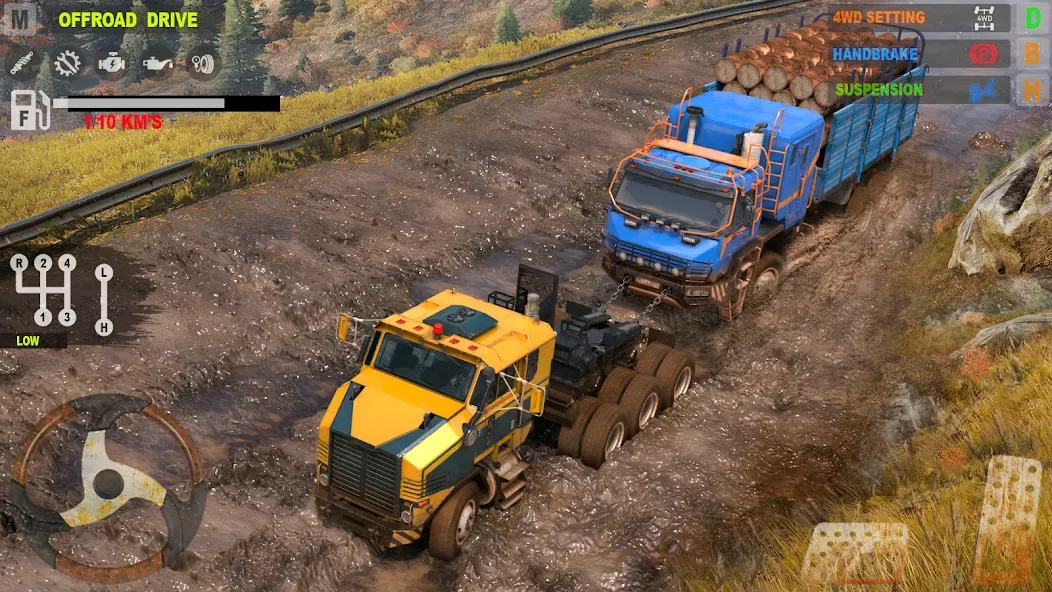 Offroad Mudrunner Games 3D [МОД: Все открыто, Дополнительные деньги и Меню MOD] Screenshot 1