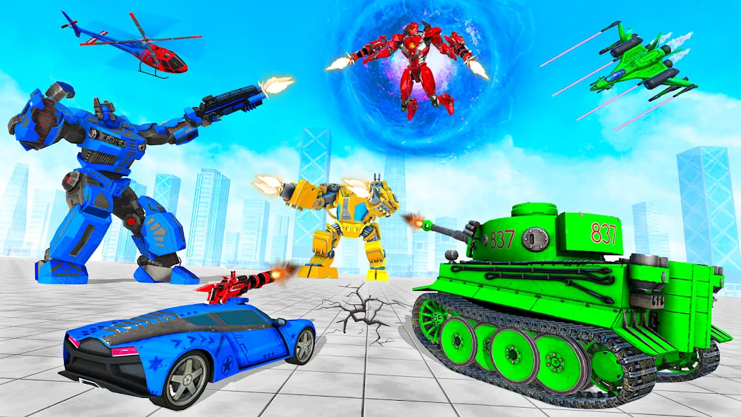 Tank Robot Game Army Games (армейский танк робот трансформационная игра) [МОД: Деньги, Монеты и Меню MOD] Screenshot 3