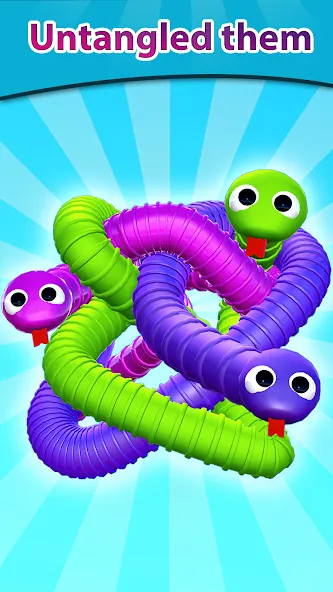 Tangled Snakes Puzzle Game (Танглед Снейк 3Д) [МОД: Деньги, Монеты и Меню MOD] Screenshot 1