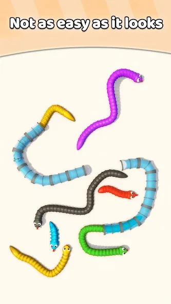 Tangled Snakes Puzzle Game (Танглед Снейк 3Д) [МОД: Деньги, Монеты и Меню MOD] Screenshot 3