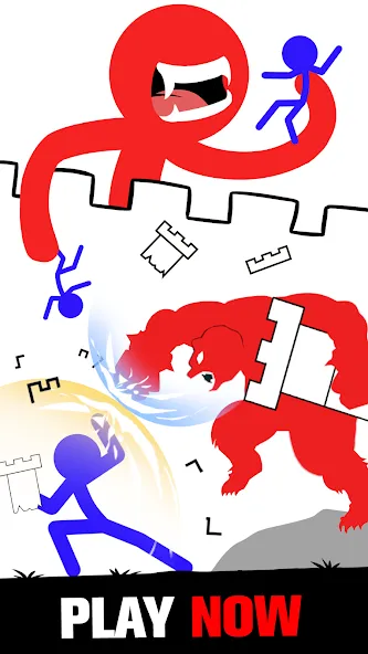 Stick Fight: Endless Battle (Стик Файт) [МОД: Бесконечные деньги, Монеты и Мега MOD] Screenshot 1