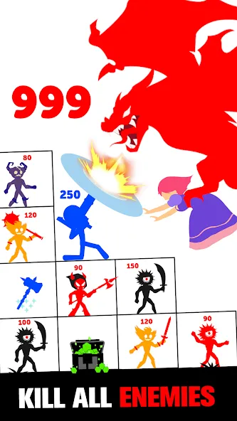 Stick Fight: Endless Battle (Стик Файт) [МОД: Бесконечные деньги, Монеты и Мега MOD] Screenshot 2