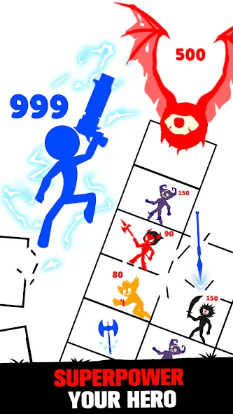 Stick Fight: Endless Battle (Стик Файт) [МОД: Бесконечные деньги, Монеты и Мега MOD] Screenshot 3