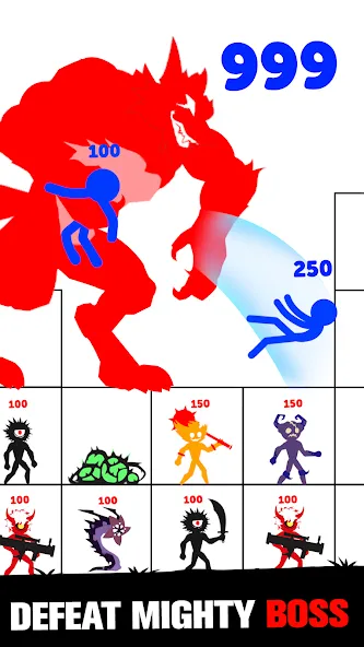 Stick Fight: Endless Battle (Стик Файт) [МОД: Бесконечные деньги, Монеты и Мега MOD] Screenshot 5