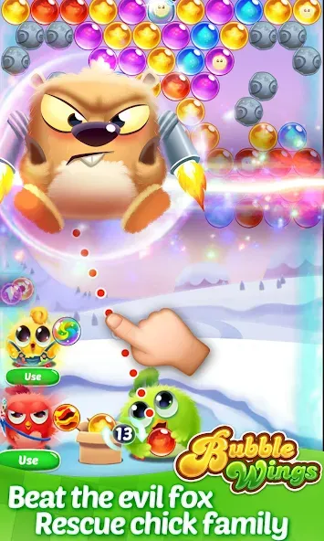 Bubble Wings: bubble shooter (Бабл Вингс) [МОД: Меню, Бесконечные монеты и Открытые уровни] Screenshot 2