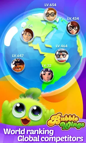Bubble Wings: bubble shooter (Бабл Вингс) [МОД: Меню, Бесконечные монеты и Открытые уровни] Screenshot 5