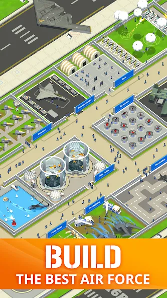 Idle Air Force Base (Айдл Эйр Форс Базе) [МОД: Бесконечные деньги, Монеты и Мега MOD] Screenshot 1
