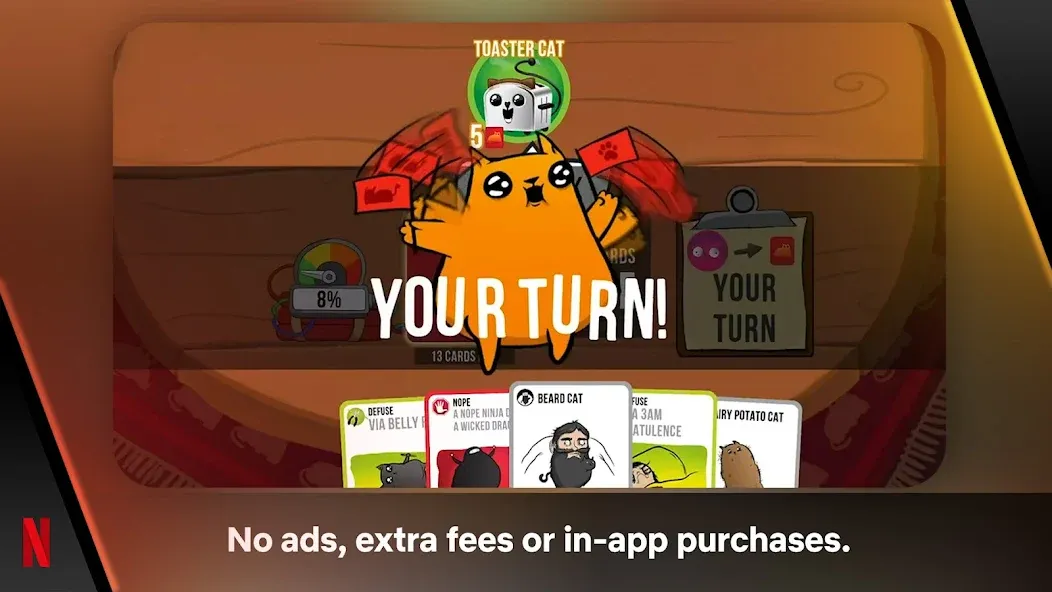 Exploding Kittens - The Game [МОД: Все открыто, Дополнительные деньги и Меню MOD] Screenshot 1