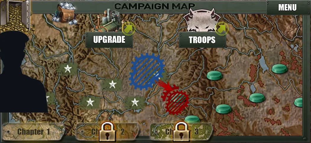 Warfare War Troops (Военное сражение Война Войска) [МОД: Меню, Бесконечные монеты и Открытые уровни] Screenshot 1