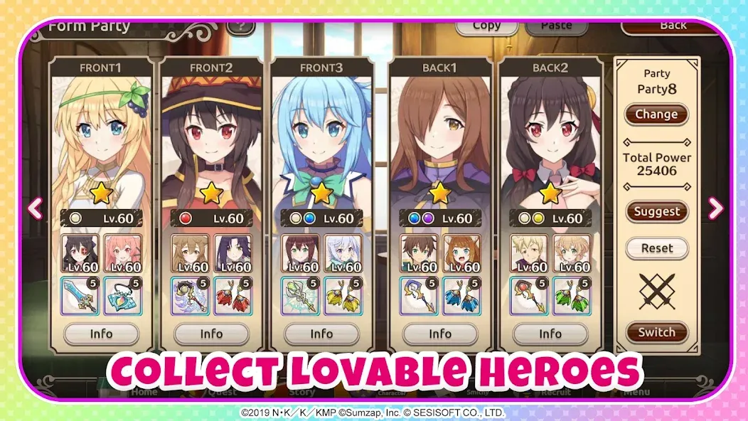 KonoSuba: Fantastic Days (Коносуба) [МОД: Меню, Бесконечные монеты и Открытые уровни] Screenshot 4