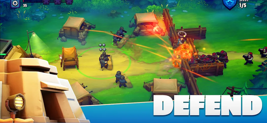 GUNS UP! Mobile War Strategy [МОД: Много денег, Монет и Все открыто] Screenshot 5