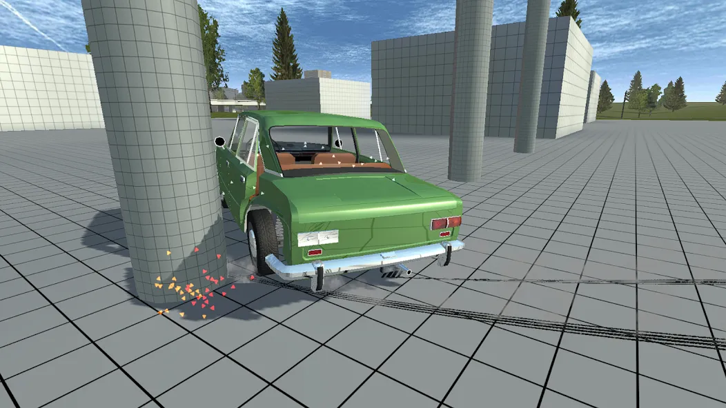 Simple Car Crash Physics Sim (Симулятор физики простого автомобильного столкновения) [МОД: Много монет, Открытые уровни и Мега MOD] Screenshot 1