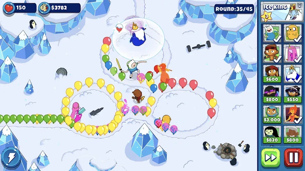 Bloons Adventure Time TD (Блунс Приключения Времени ТД) [МОД: Бесконечные деньги, Монеты и Мега MOD] Screenshot 1