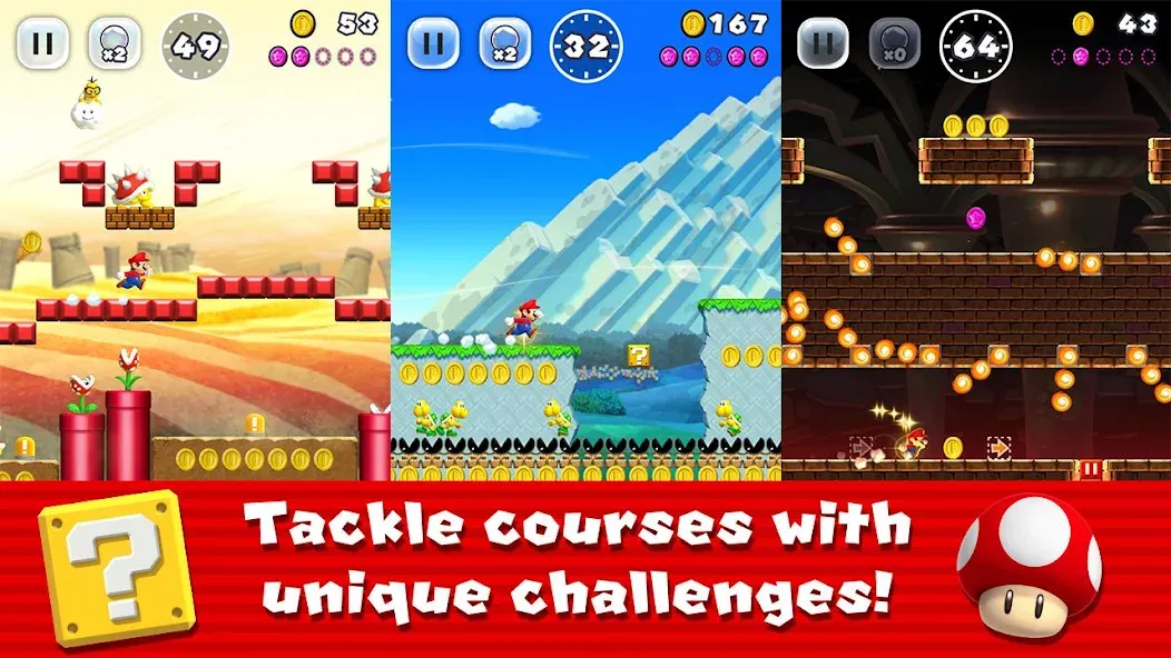 Super Mario Run (упер Марио Ран) [МОД: Деньги, Монеты и Меню MOD] Screenshot 1