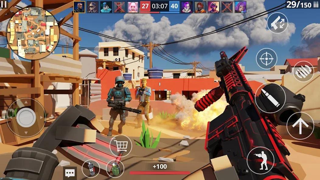 POLYWAR: 3D FPS online shooter (ПОЛИВАР) [МОД: Все открыто, Дополнительные деньги и Меню MOD] Screenshot 1