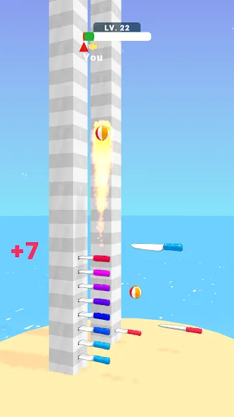 Ball Up: Knife Racing (Болл Ап) [МОД: Меню, Бесконечные монеты и Открытые уровни] Screenshot 1