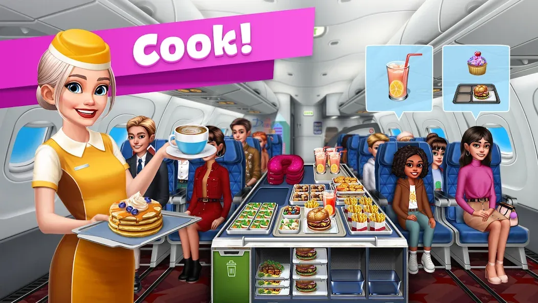 Airplane Chefs - Cooking Game (Эйрплейн Чефз) [МОД: Много монет, Открытые уровни и Мега MOD] Screenshot 1