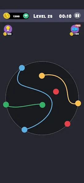 Same Color: Connect Two Dots (Сейм Колор Дот) [МОД: Все открыто, Дополнительные деньги и Меню MOD] Screenshot 1