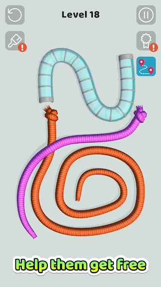 Tangled Snakes (Танглд Снейкс) [МОД: Много монет, Открытые уровни и Мега MOD] Screenshot 2
