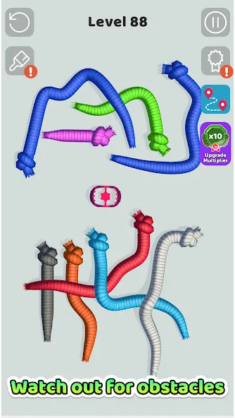 Tangled Snakes (Танглд Снейкс) [МОД: Много монет, Открытые уровни и Мега MOD] Screenshot 3