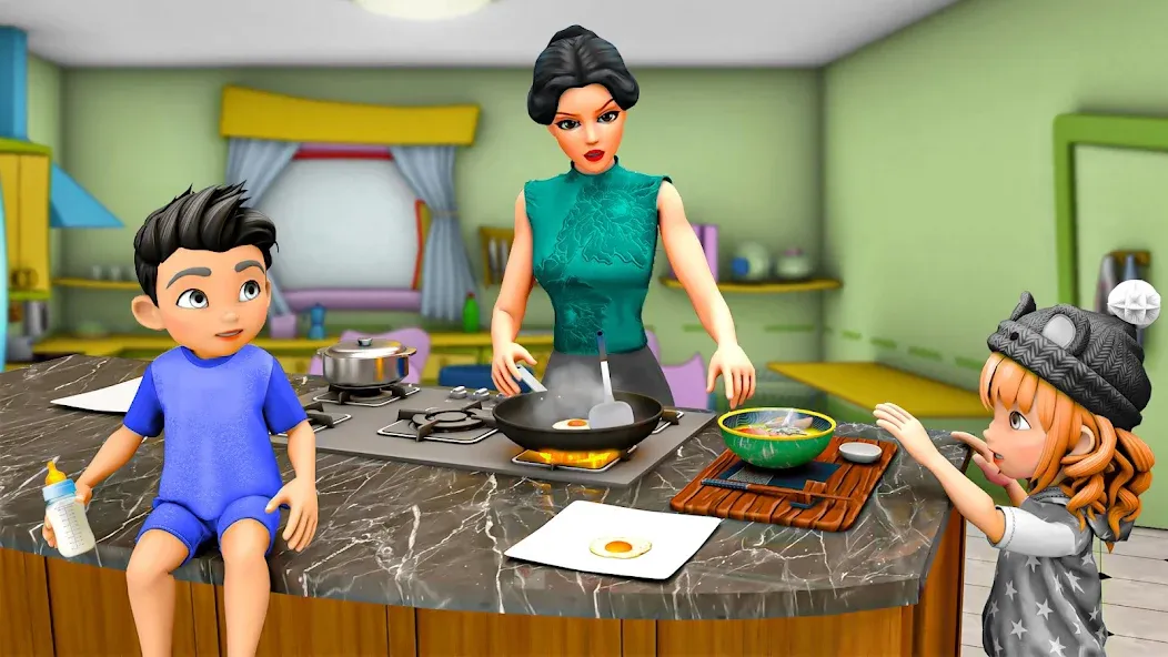Virtual Mother Simulator 3D (Виртуальные игры богатой материальной жизни) [МОД: Все открыто, Дополнительные деньги и Меню MOD] Screenshot 4