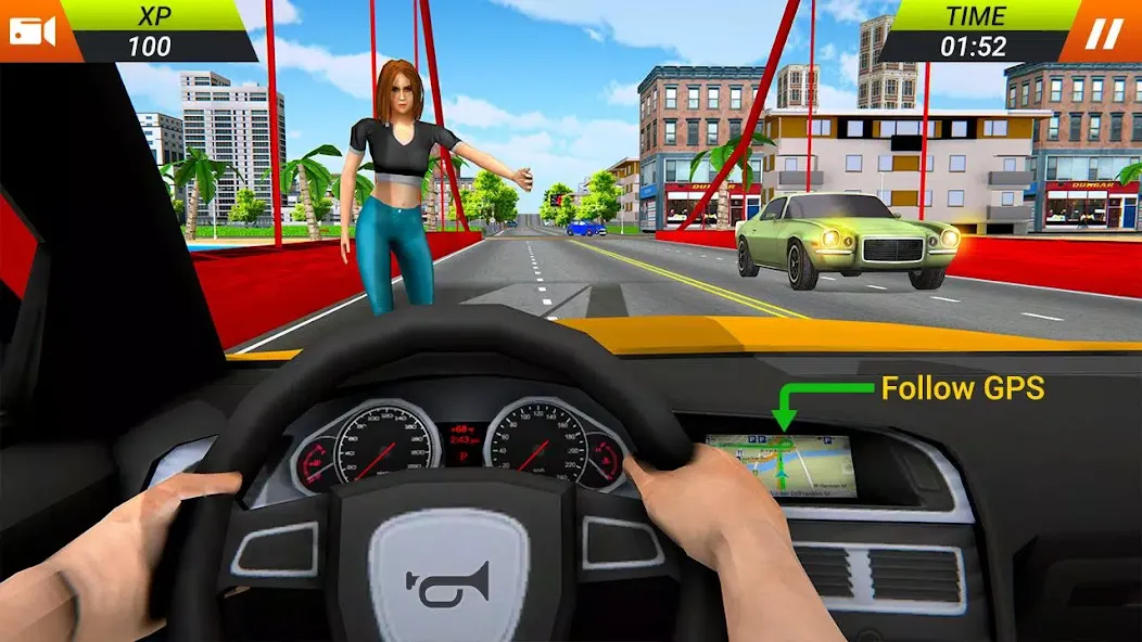 Modern Taxi Car Glory Driving [МОД: Много денег, Монет и Все открыто] Screenshot 1