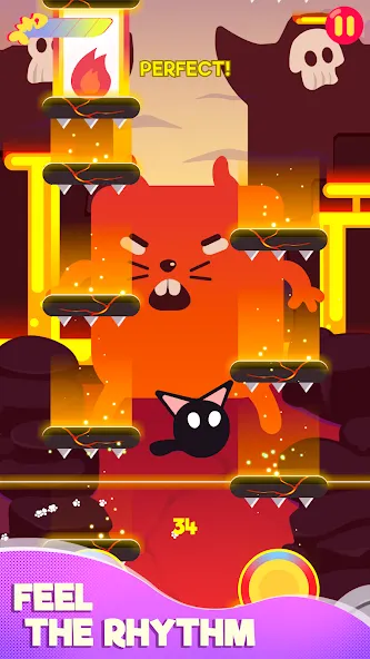 Cringe the Cat - Music Game [МОД: Много монет, Открытые уровни и Мега MOD] Screenshot 2