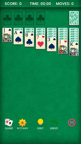 Klondike Solitaire (Клондайк солитер) [МОД: Меню, Бесконечные монеты и Открытые уровни] Screenshot 1