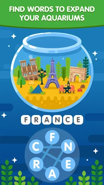 Word Search Sea: Word Puzzle [МОД: Все открыто, Дополнительные деньги и Меню MOD] Screenshot 2