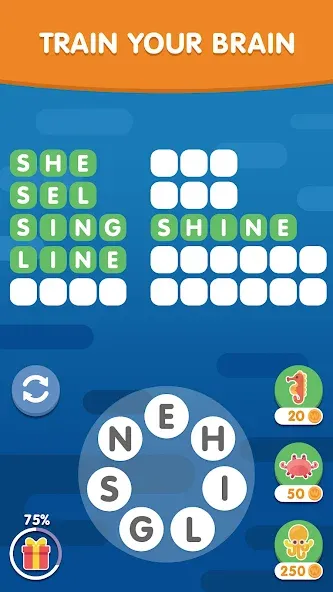 Word Search Sea: Word Puzzle [МОД: Все открыто, Дополнительные деньги и Меню MOD] Screenshot 5