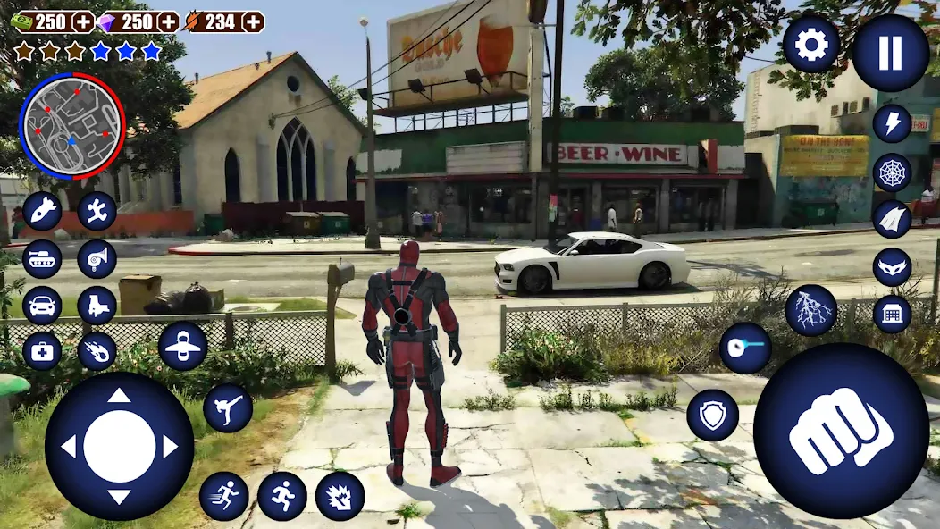 Miami Rope Hero Spider Game [МОД: Много монет, Открытые уровни и Мега MOD] Screenshot 1