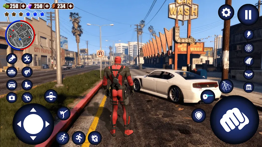 Miami Rope Hero Spider Game [МОД: Много монет, Открытые уровни и Мега MOD] Screenshot 5