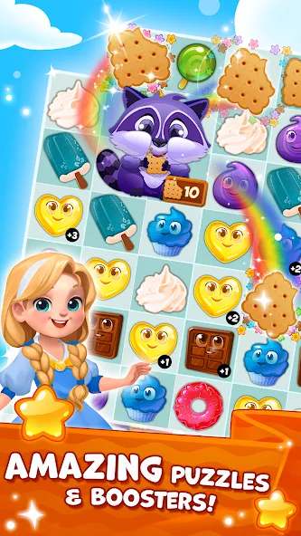 Candy Valley - Match 3 Puzzle [МОД: Много денег, Монет и Все открыто] Screenshot 3