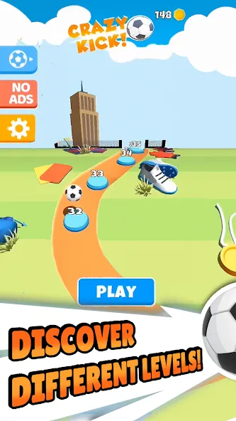 Crazy Kick! Fun Football game [МОД: Много монет, Открытые уровни и Мега MOD] Screenshot 5