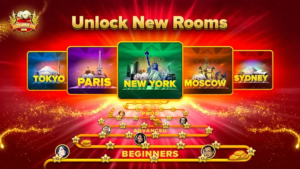 Backgammon King Online [МОД: Много монет, Открытые уровни и Мега MOD] Screenshot 4