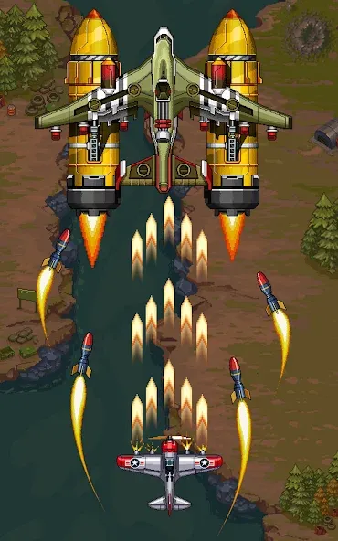 1945 Air Force: Airplane games (тысяча девятьсот сорок пять) [МОД: Все открыто, Дополнительные деньги и Меню MOD] Screenshot 5