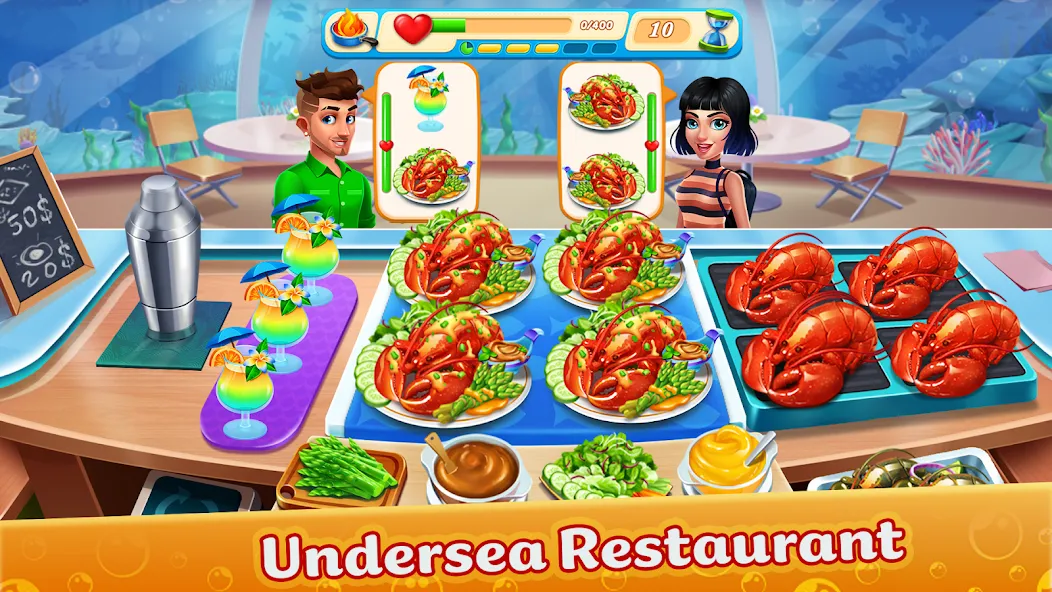 Cooking Aquarium - A Star Chef (Кукинг Аквариум) [МОД: Много монет, Открытые уровни и Мега MOD] Screenshot 2