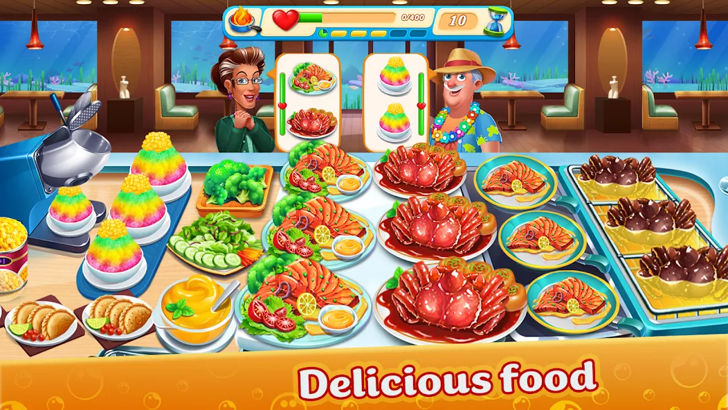 Cooking Aquarium - A Star Chef (Кукинг Аквариум) [МОД: Много монет, Открытые уровни и Мега MOD] Screenshot 3