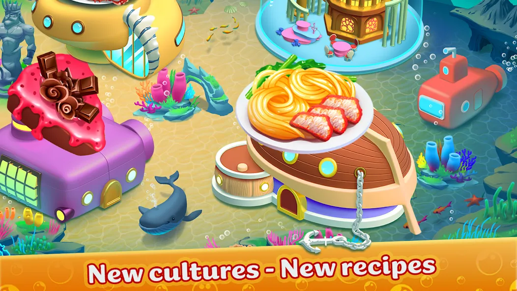 Cooking Aquarium - A Star Chef (Кукинг Аквариум) [МОД: Много монет, Открытые уровни и Мега MOD] Screenshot 5
