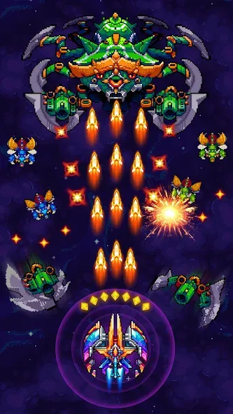 Galaxiga Arcade Shooting Game (Галаксига) [МОД: Все открыто, Дополнительные деньги и Меню MOD] Screenshot 1