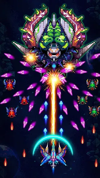 Galaxiga Arcade Shooting Game (Галаксига) [МОД: Все открыто, Дополнительные деньги и Меню MOD] Screenshot 2