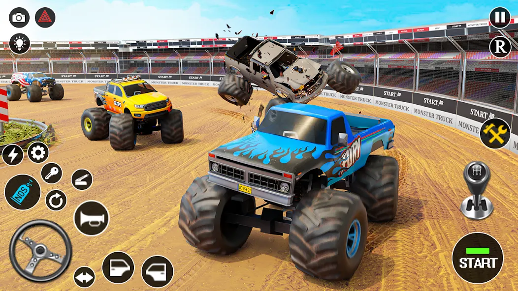 Fearless US Monster Truck Game (Фирлесс ЮЭС Монстер Трак Гейм) [МОД: Меню, Бесконечные монеты и Открытые уровни] Screenshot 1