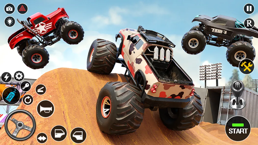 Fearless US Monster Truck Game (Фирлесс ЮЭС Монстер Трак Гейм) [МОД: Меню, Бесконечные монеты и Открытые уровни] Screenshot 3