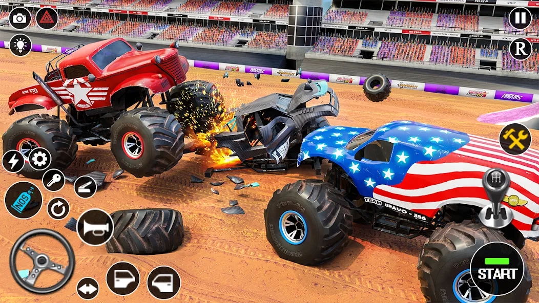 Fearless US Monster Truck Game (Фирлесс ЮЭС Монстер Трак Гейм) [МОД: Меню, Бесконечные монеты и Открытые уровни] Screenshot 4