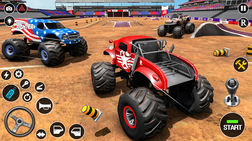Fearless US Monster Truck Game (Фирлесс ЮЭС Монстер Трак Гейм) [МОД: Меню, Бесконечные монеты и Открытые уровни] Screenshot 5
