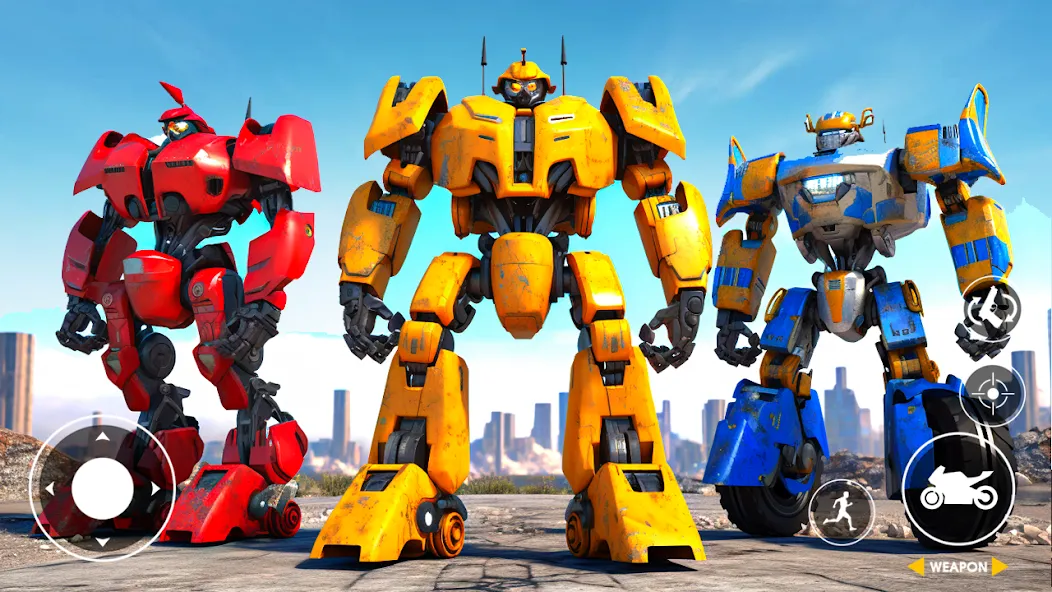 Real Robot Bike Transform Game [МОД: Все открыто, Дополнительные деньги и Меню MOD] Screenshot 2