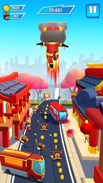 Talking Tom Hero Dash [МОД: Все открыто, Дополнительные деньги и Меню MOD] Screenshot 3